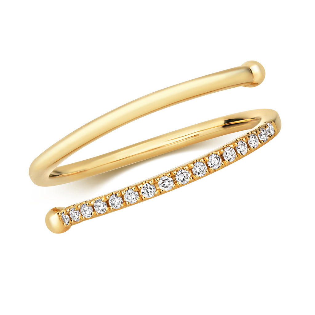 Diamond Spiral Ring - 18k Yellow Gold, 0.10ct