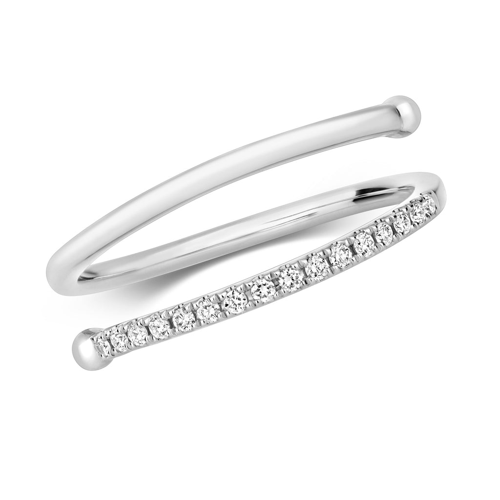 Diamond Spiral Ring - 18k White Gold, 0.10ct