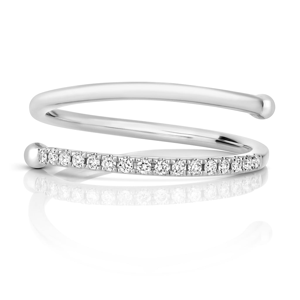Diamond Spiral Ring - 18k White Gold, 0.10ct