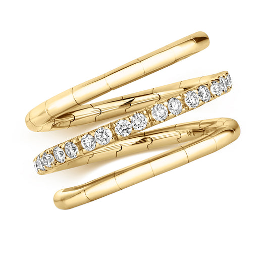 Twist Diamond Flexi Ring - 18k Yellow Gold