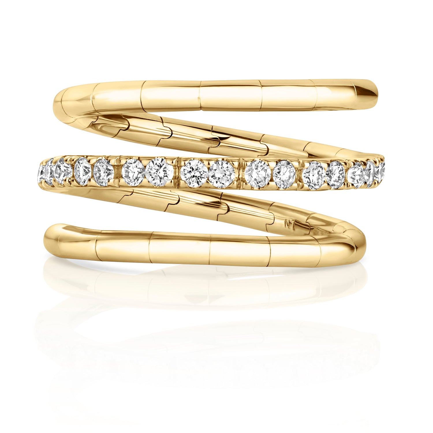 Twist Diamond Flexi Ring - 18k Yellow Gold