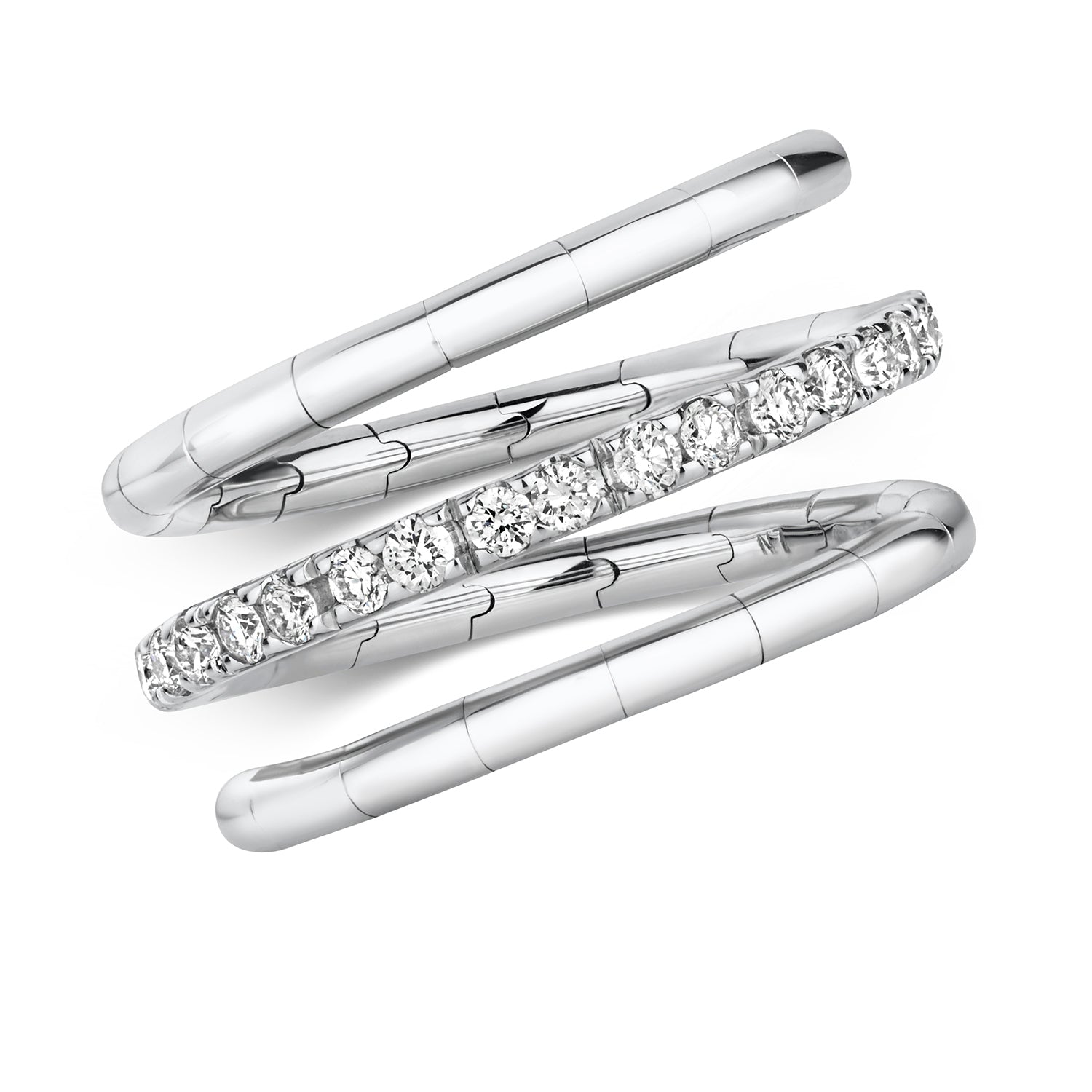 Twist Diamond Flexi Ring - 18k White Gold