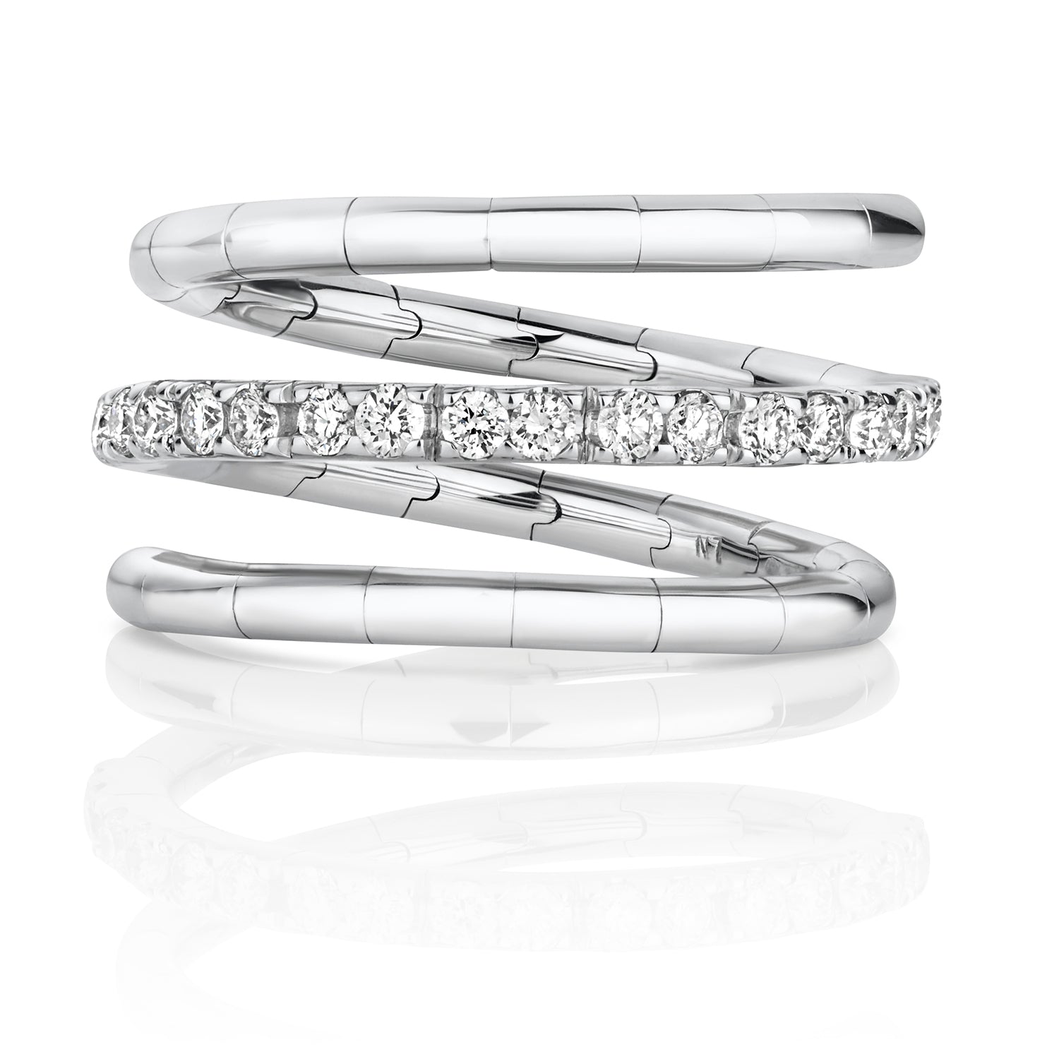 Twist Diamond Flexi Ring - 18k White Gold