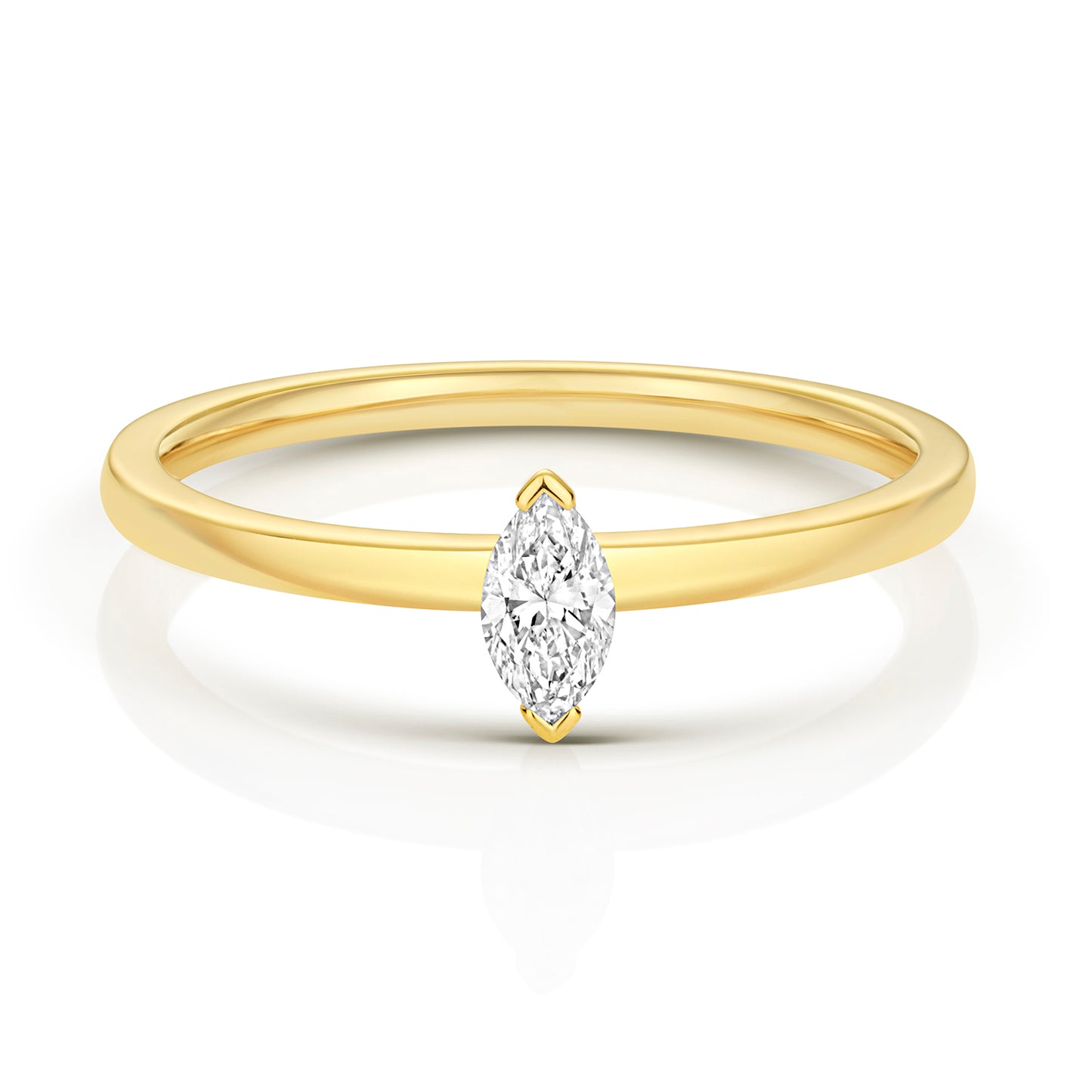 Emari Marquise Cut Diamond Solitaire Ring - 18k Yellow Gold