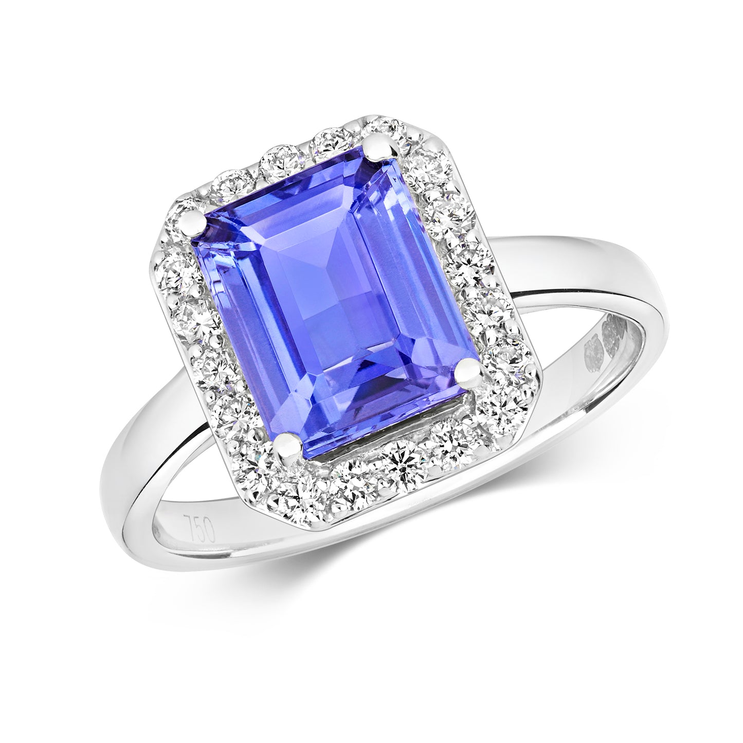 Venetian Tanzanite and Diamond Ring - 18k White Gold, 2.77ct