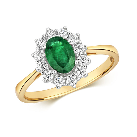 Envy Oval Emerald and Diamond Ring - 18k Yellow Gold, 1.19ct