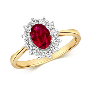 Juliet Oval Ruby and Diamond Ring - 18k Yellow Gold, 1.45ct