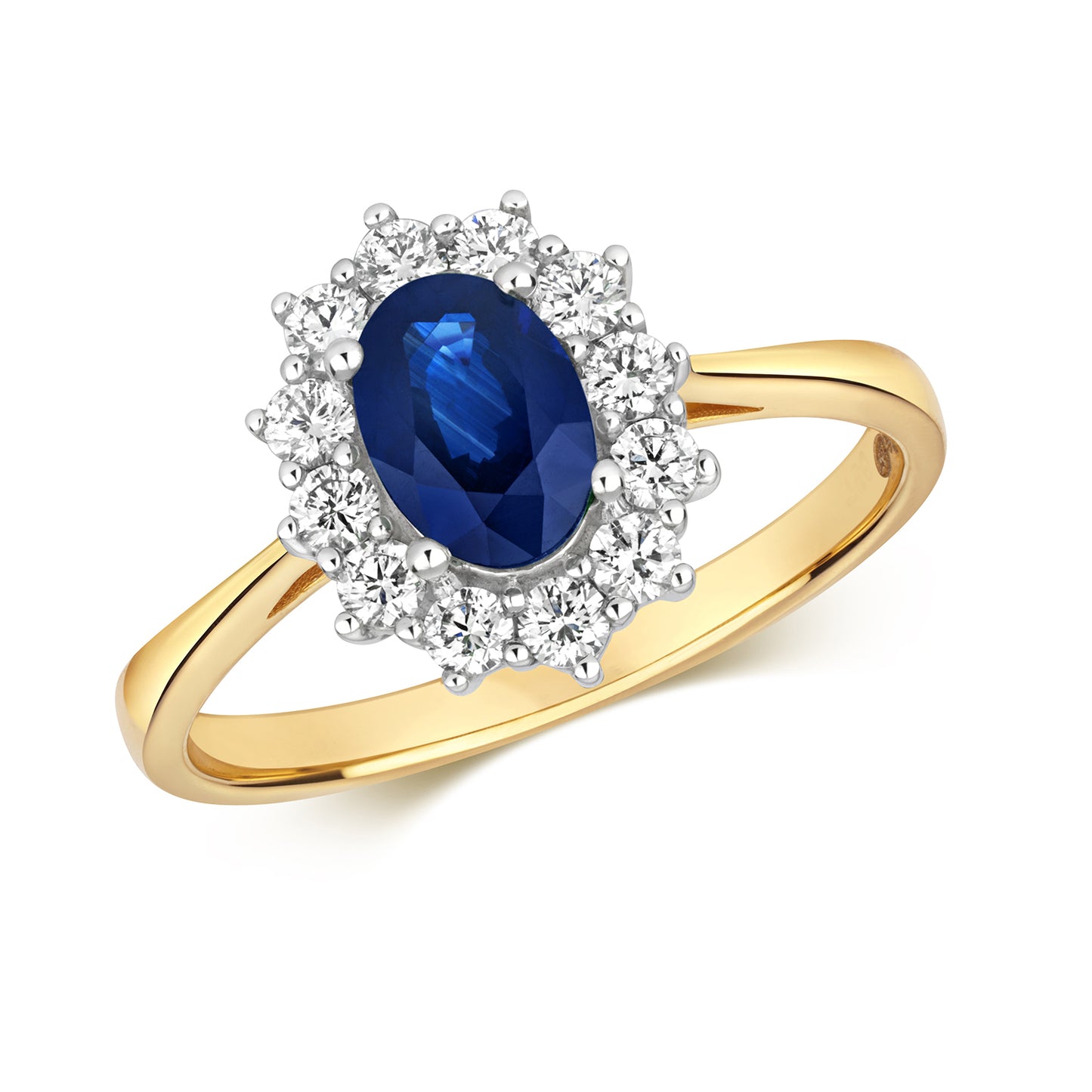 Diana Oval Sapphire and Diamond Ring - 18k Yellow Gold, 1.46ct