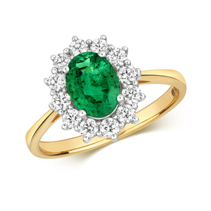 Envy Oval Emerald and Diamond Ring - 18k Yellow Gold, 1.74ct