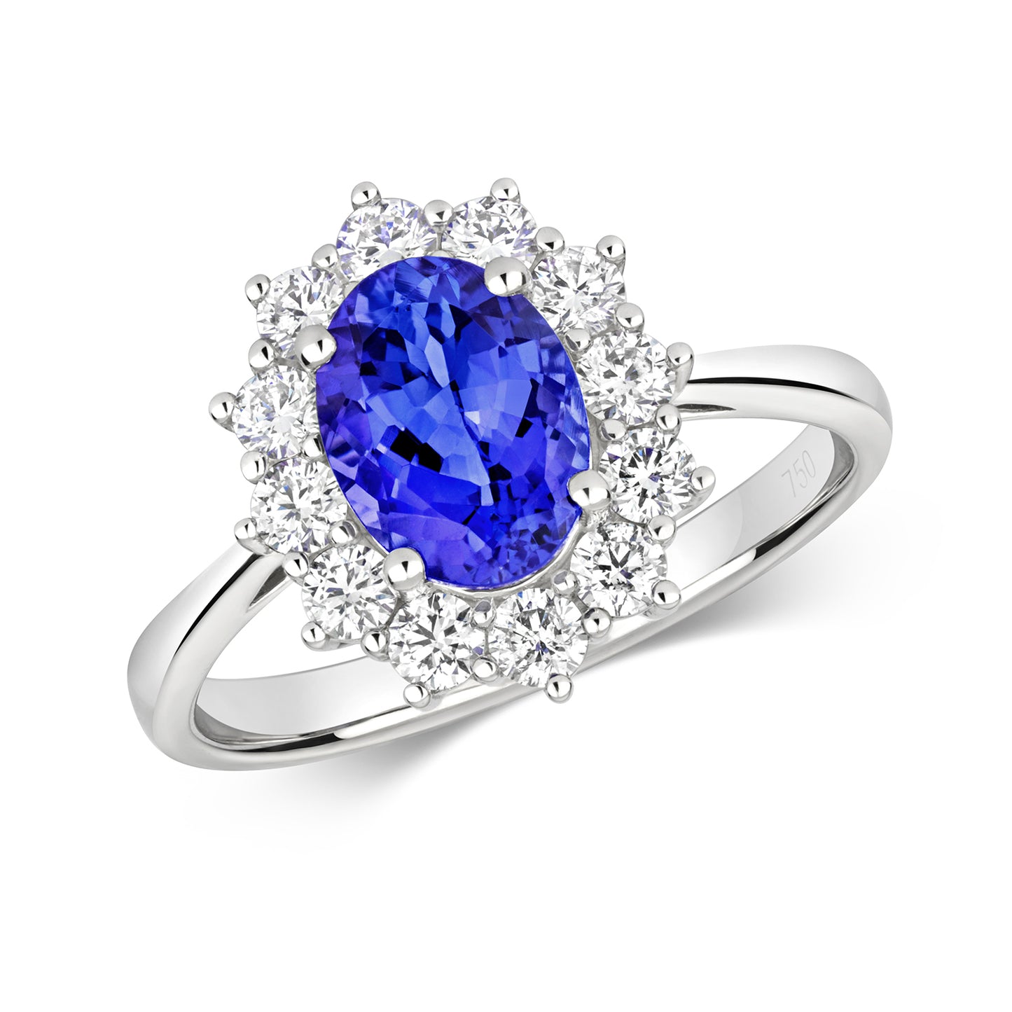 Parisian Tanzanite and Diamond Ring - 18k White Gold, 1.76ct