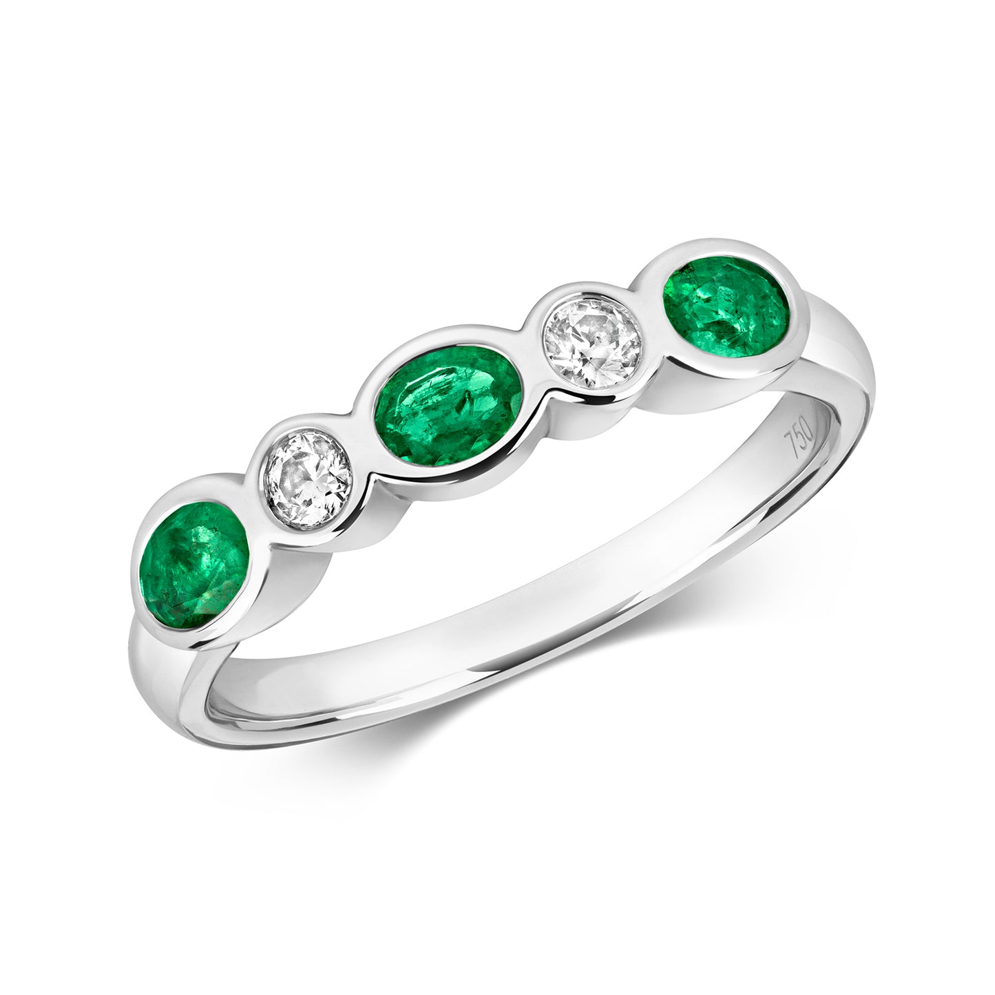 Catania Eternity Emerald and Diamond Ring - 18k White Gold