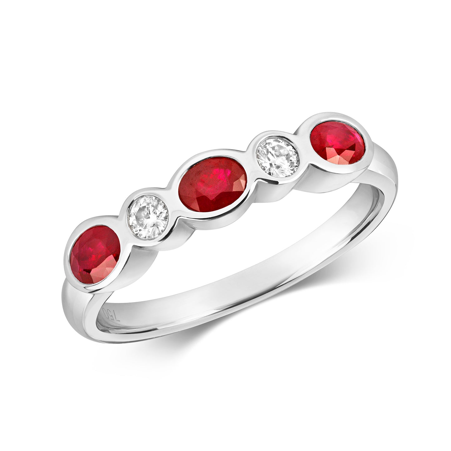 Catania Eternity Ruby and Diamond Ring - 18k White Gold