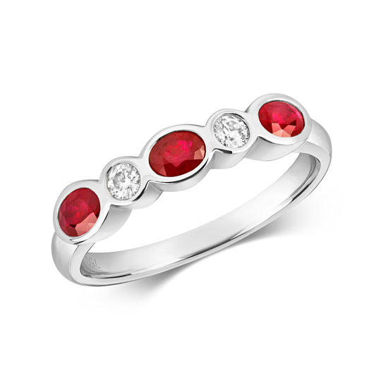 Catania Eternity Ruby and Diamond Ring - 18k White Gold