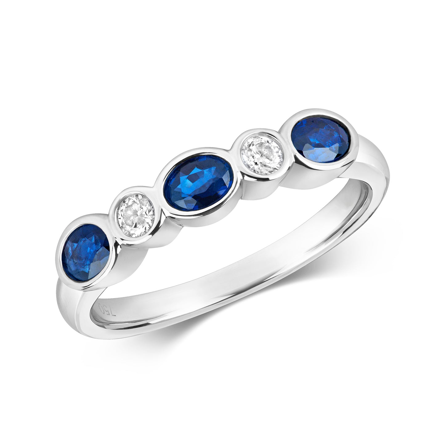 Catania Eternity Sapphire and Diamond Ring - 18k White Gold