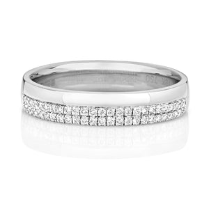 Bliss Diamond Wedding Band Micro Set - 9k White Gold