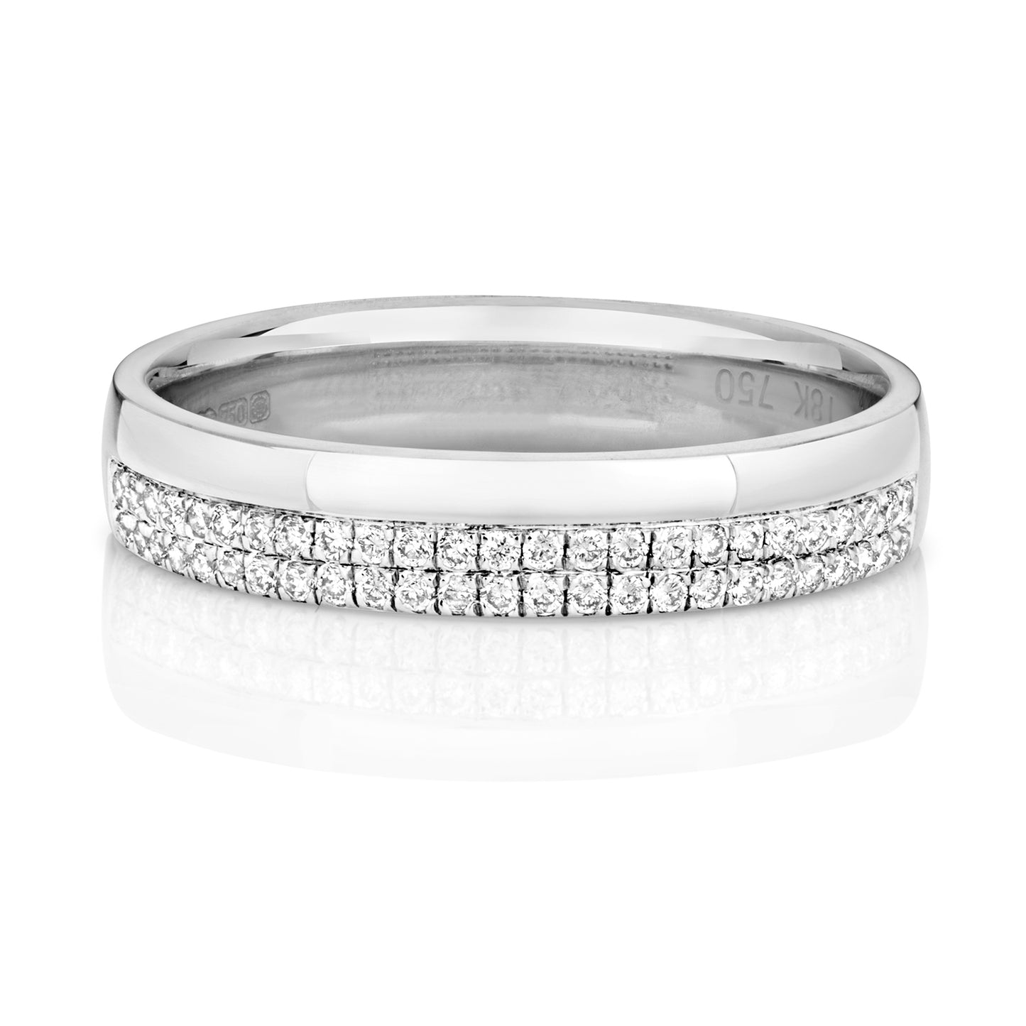 Bliss Diamond Wedding Band Micro Set - 9k White Gold