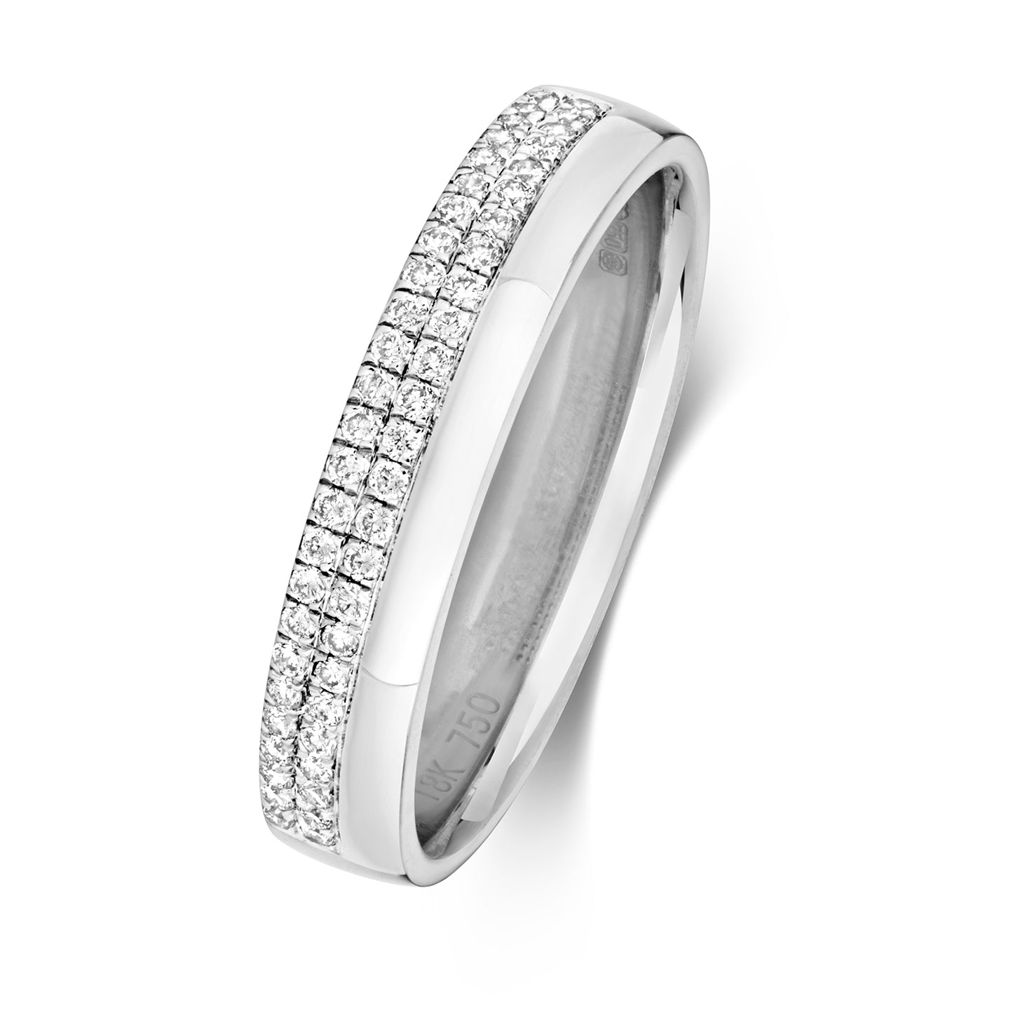 Bliss Diamond Wedding Band Micro Set - 9k White Gold