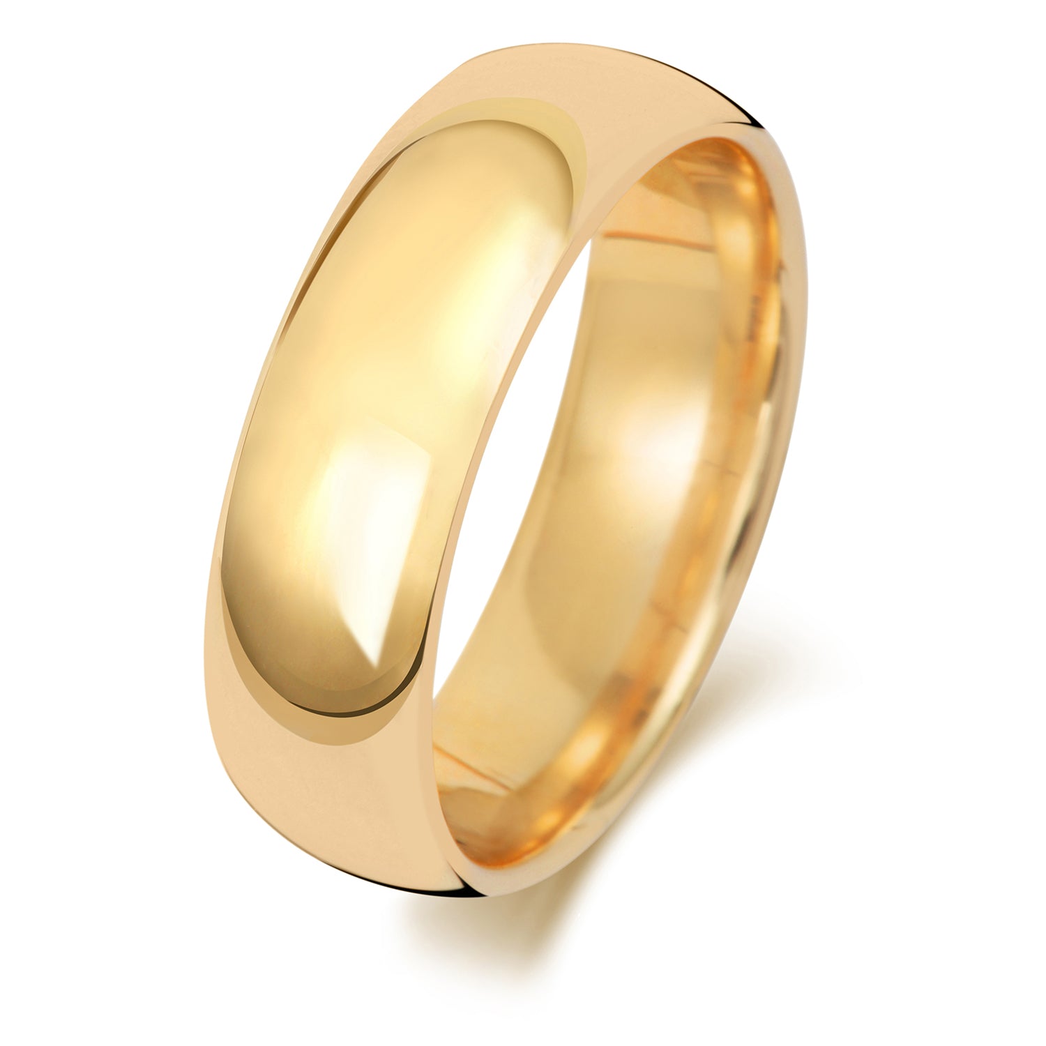 Lloyds 6mm Court Shape Wedding Band - 9k Yellow Gold