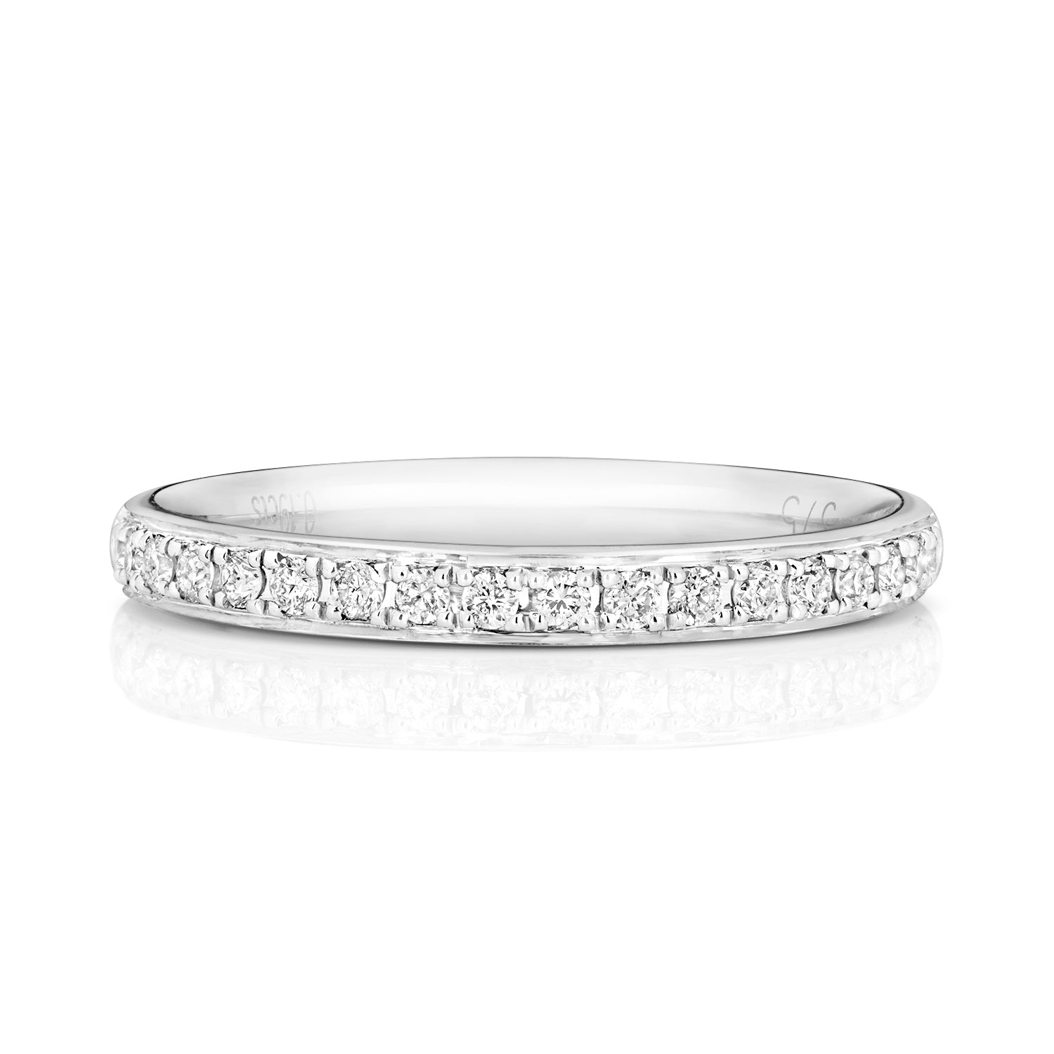 Claudia Half Eternity Grain Set Diamond Ring 2.2mm - 9k White Gold