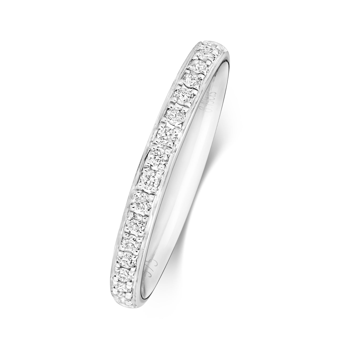 Claudia Half Eternity Grain Set Diamond Ring 2.2mm - 9k White Gold