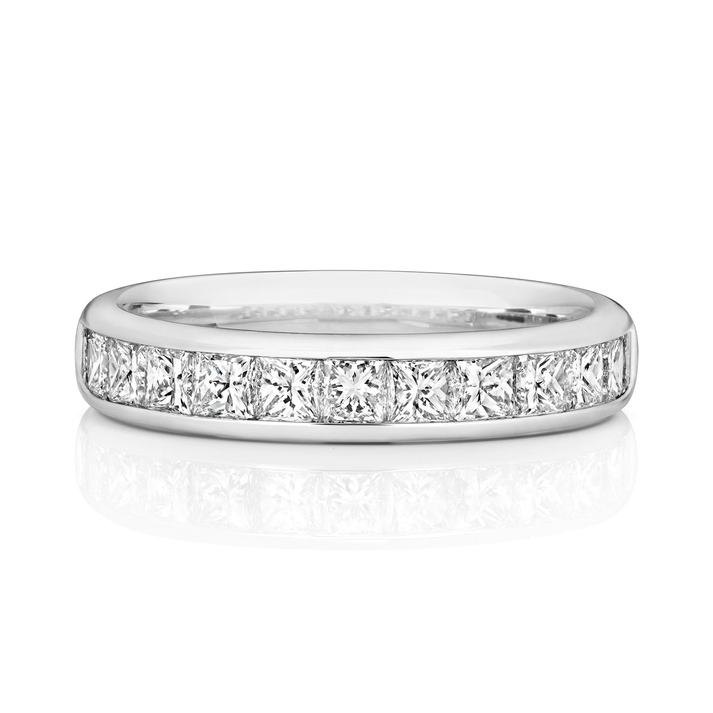 Cara Half Eternity Princess Cut Diamond Ring - Platinum