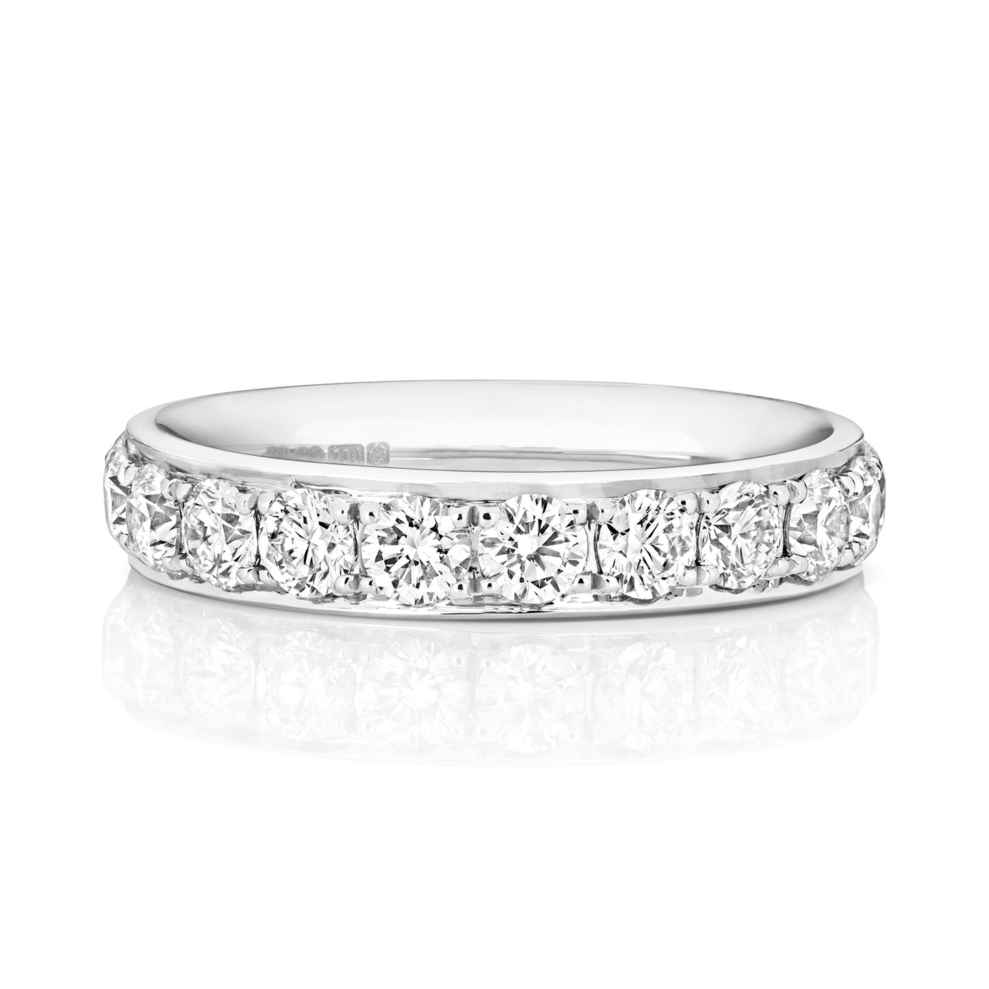 Claudia Full Eternity Grain Set Diamond Wedding Band Platinum