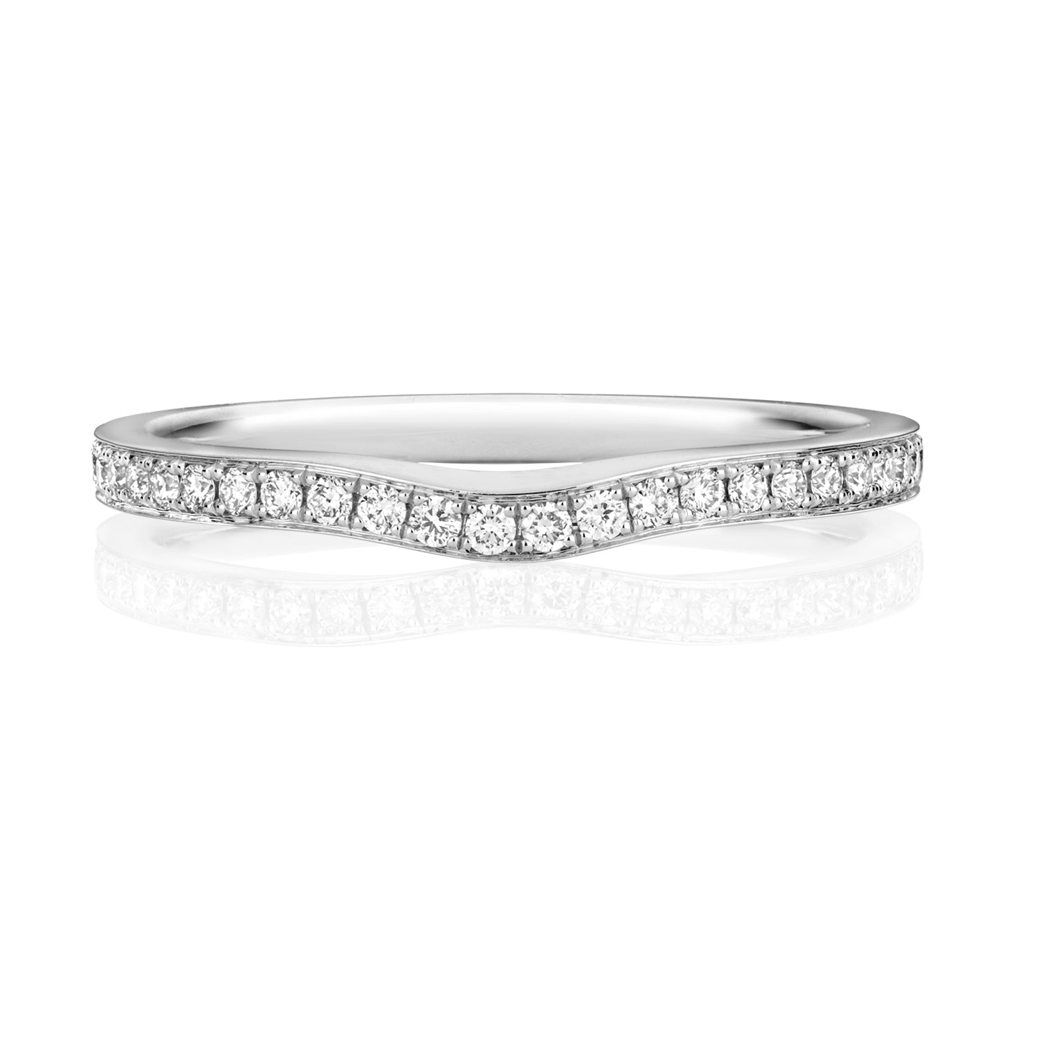 Verona Wave Eternity Diamond Ring - Platinum 1.8mm