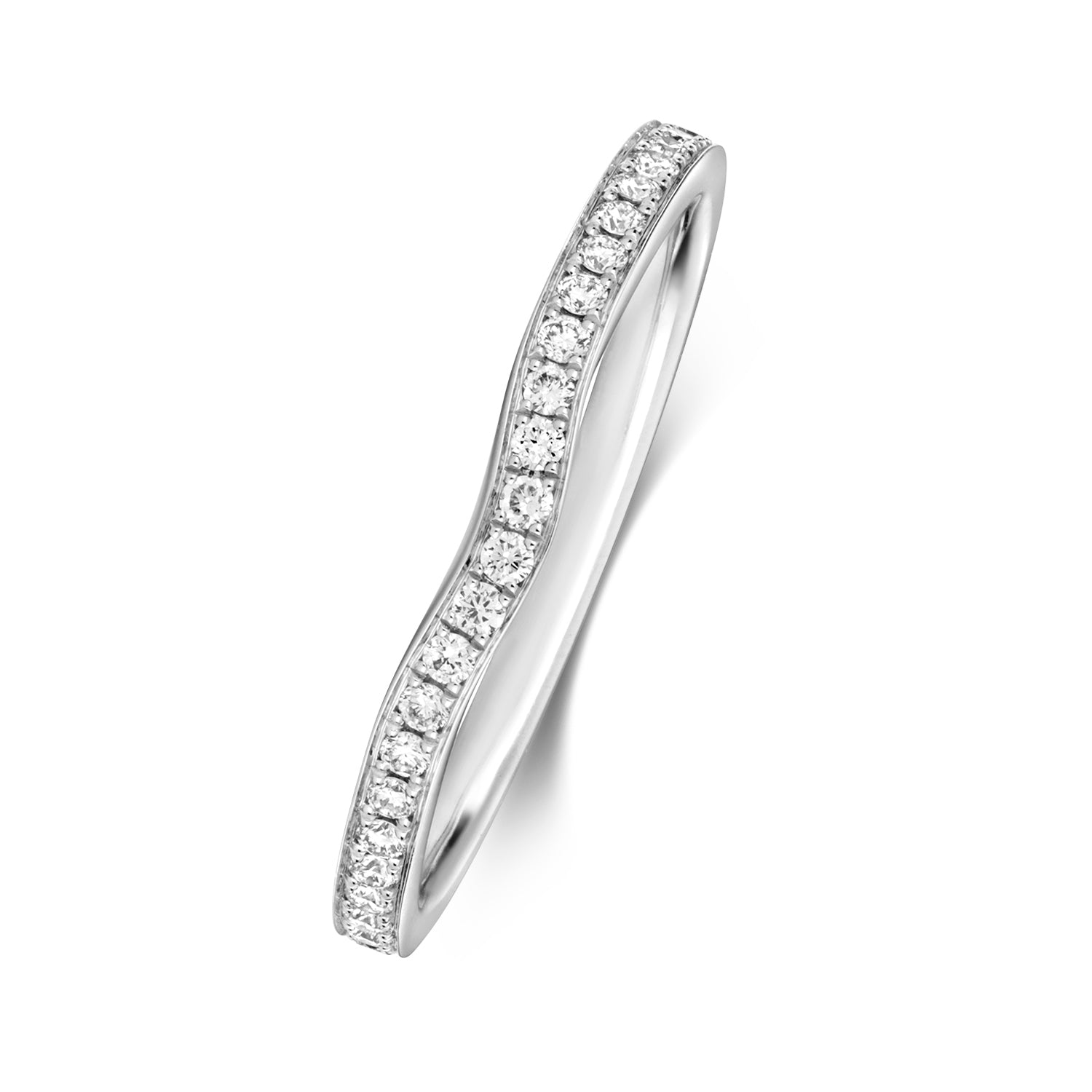 Verona Wave Eternity Diamond Ring - Platinum 1.8mm