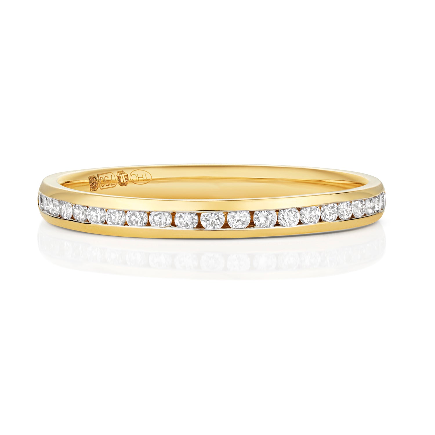 Novara Half Eternity Channel Set Diamond Ring 2.2mm - 9k Yellow Gold