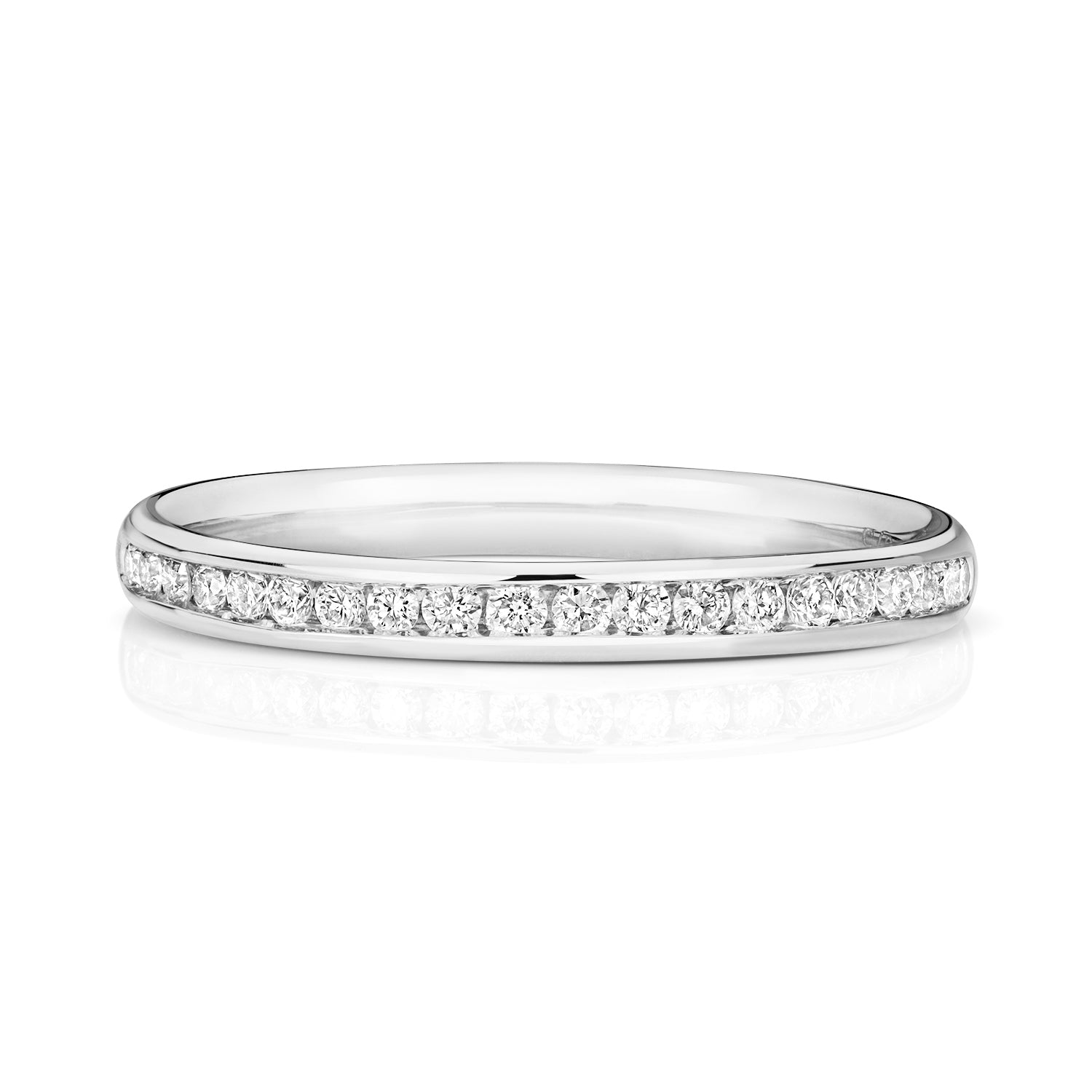 Novara Half Eternity Channel Set Diamond Ring 2.2mm - 9k White Gold