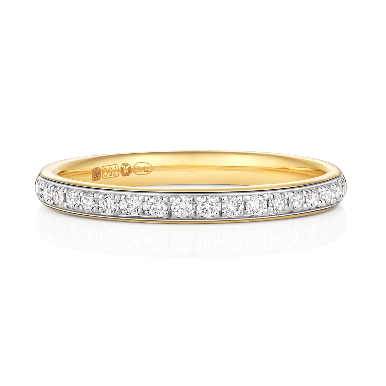 Claudia Half Eternity Grain Set Diamond Ring 2.2mm - 9k Yellow Gold