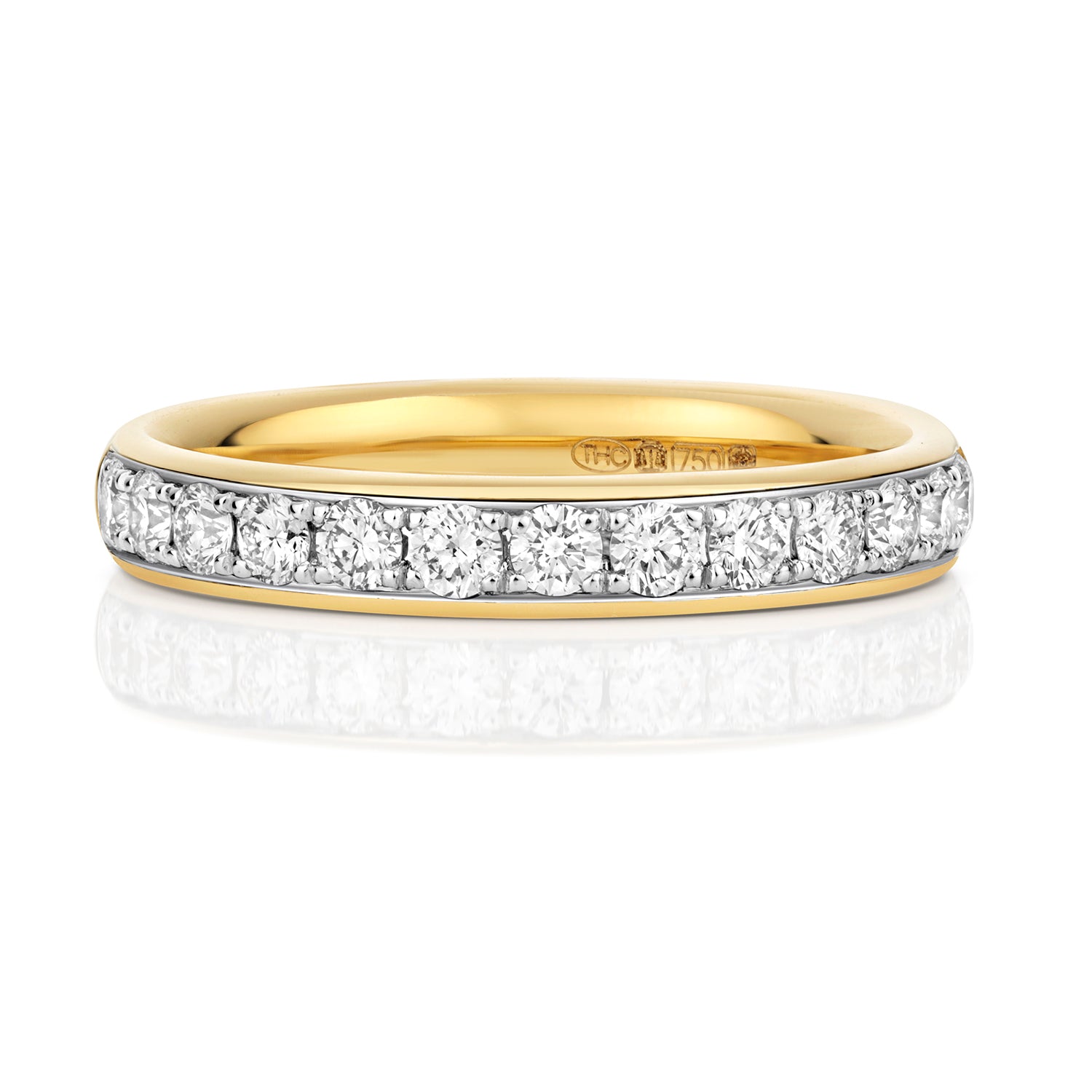 Claudia Half Eternity Grain Set Diamond Ring 3.1mm - 18k Yellow Gold