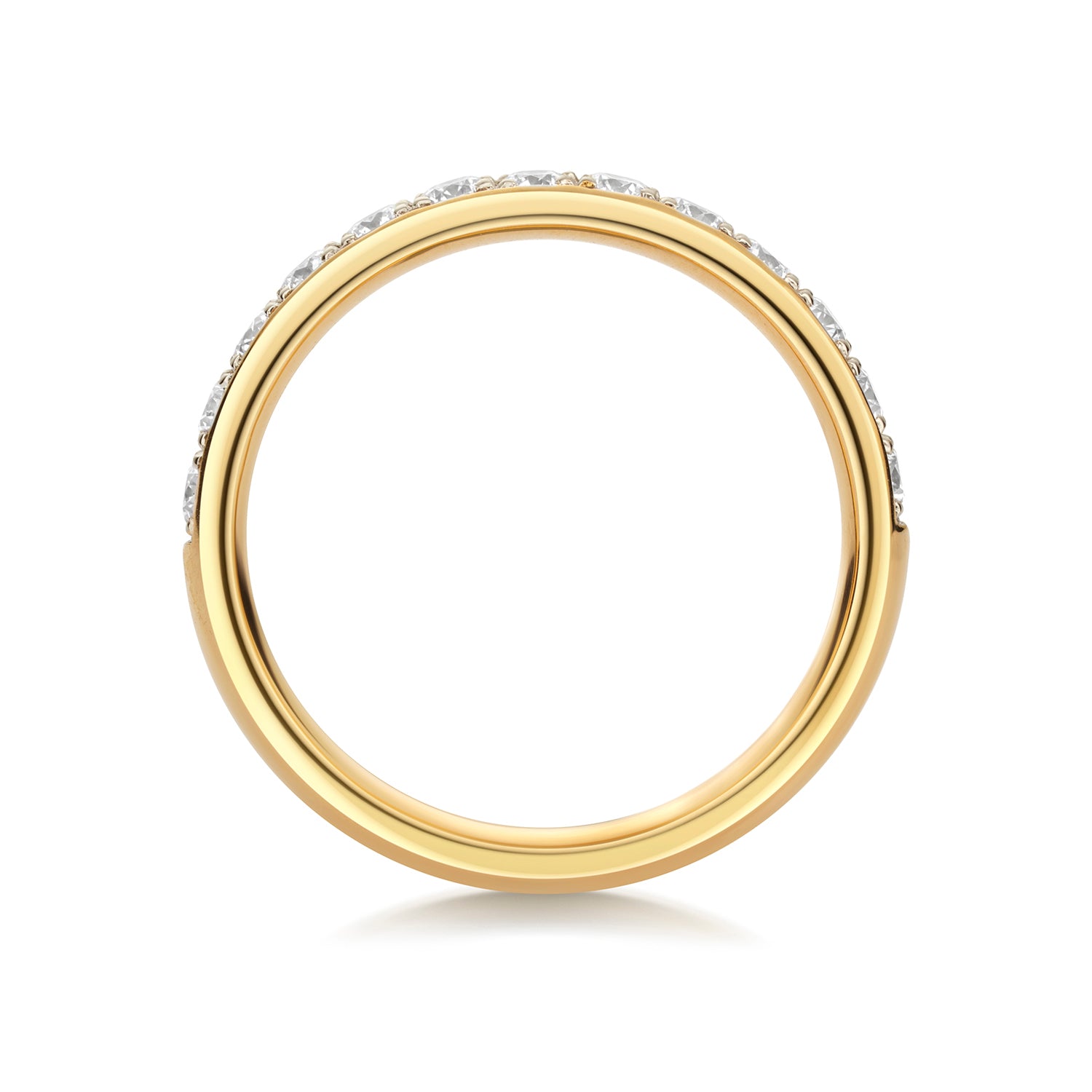 Claudia Half Eternity Grain Set Diamond Ring 3.1mm - 18k Yellow Gold