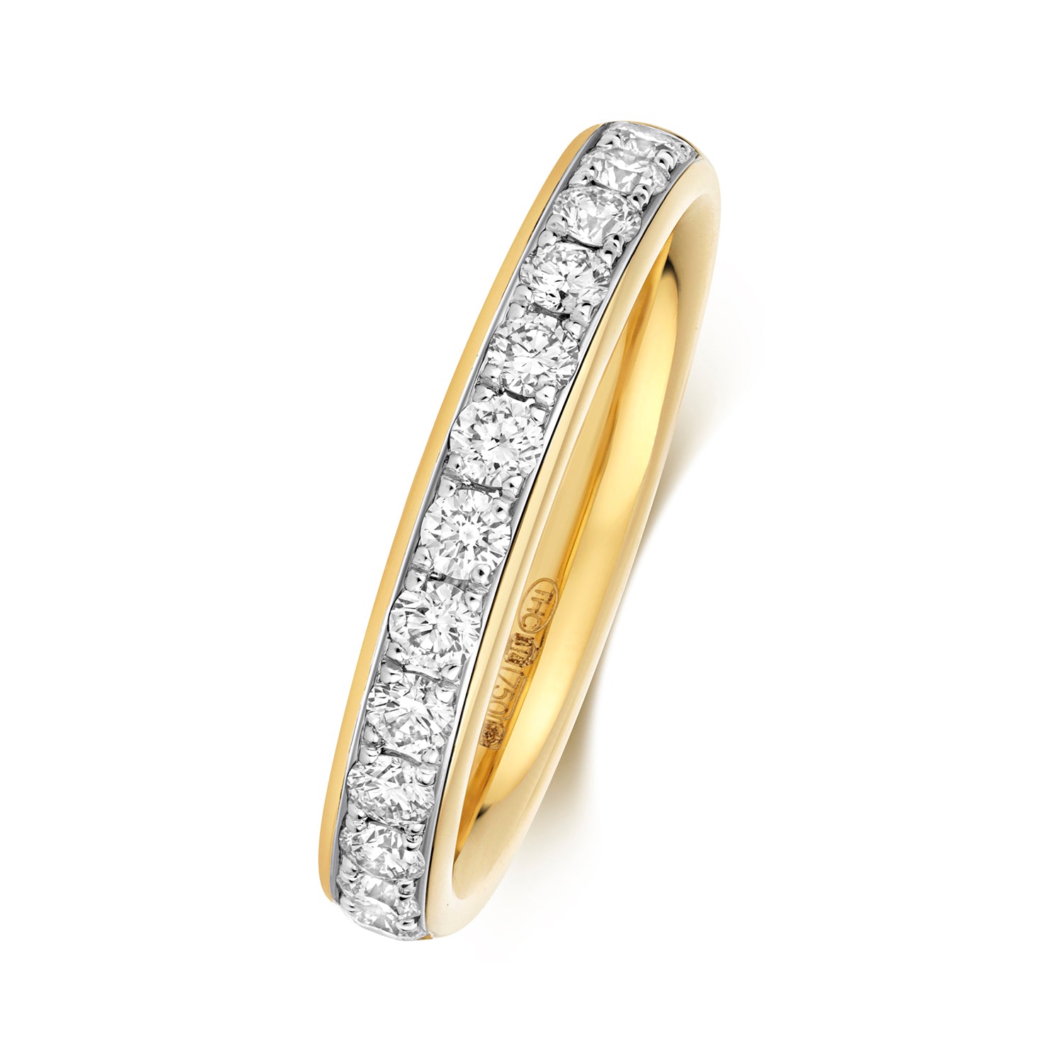 Claudia Half Eternity Grain Set Diamond Ring 3.1mm - 18k Yellow Gold