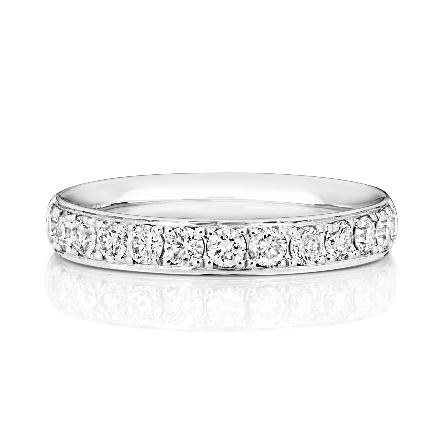 Claudia Half Eternity Grain Set Diamond Ring 3.1mm - 18k White Gold