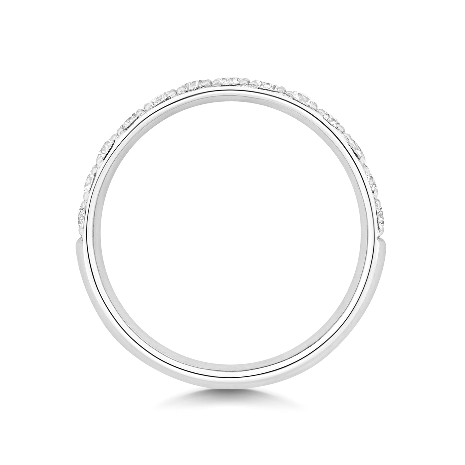 Claudia Half Eternity Grain Set Diamond Ring 3.1mm - 18k White Gold