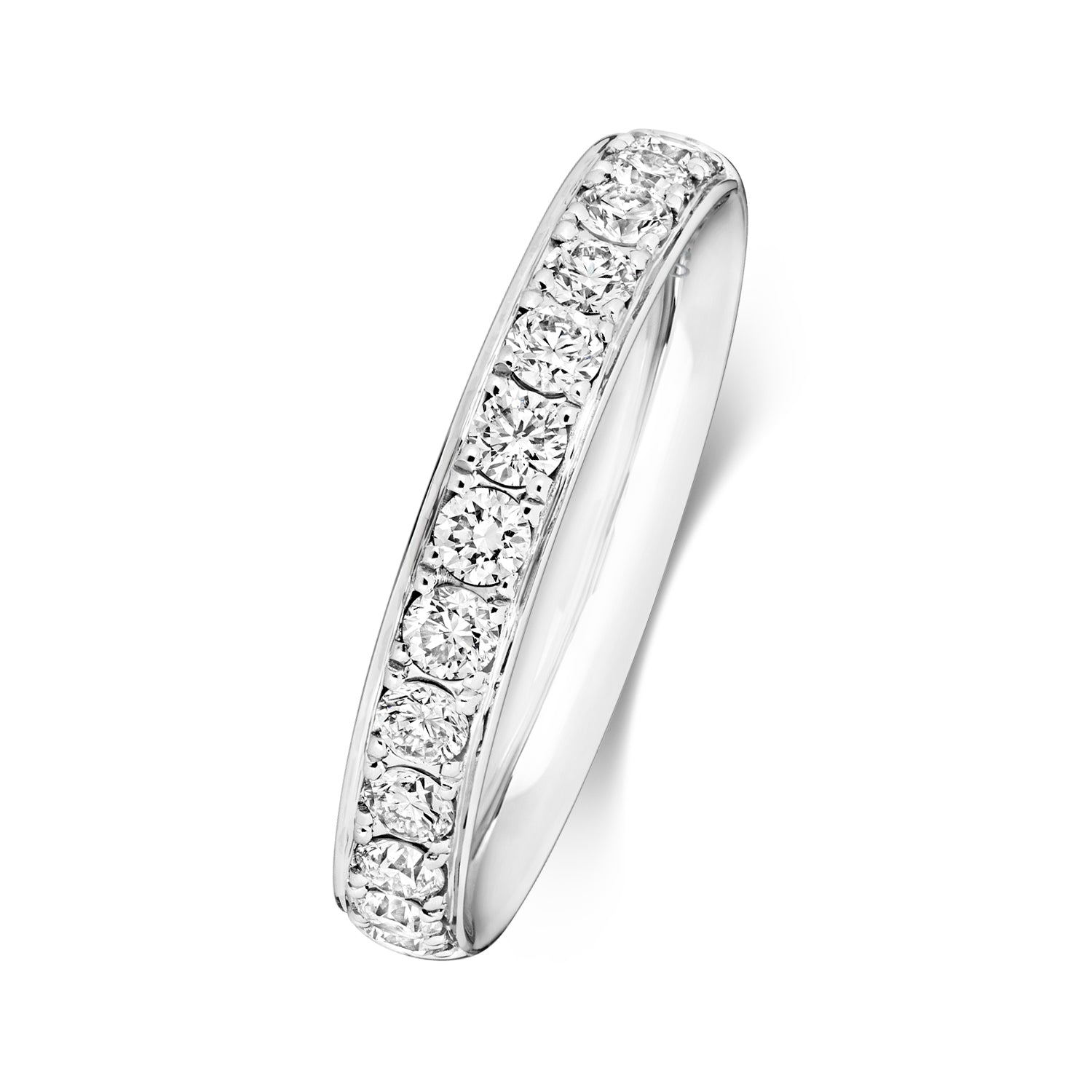 Claudia Half Eternity Grain Set Diamond Ring 3.1mm - 18k White Gold