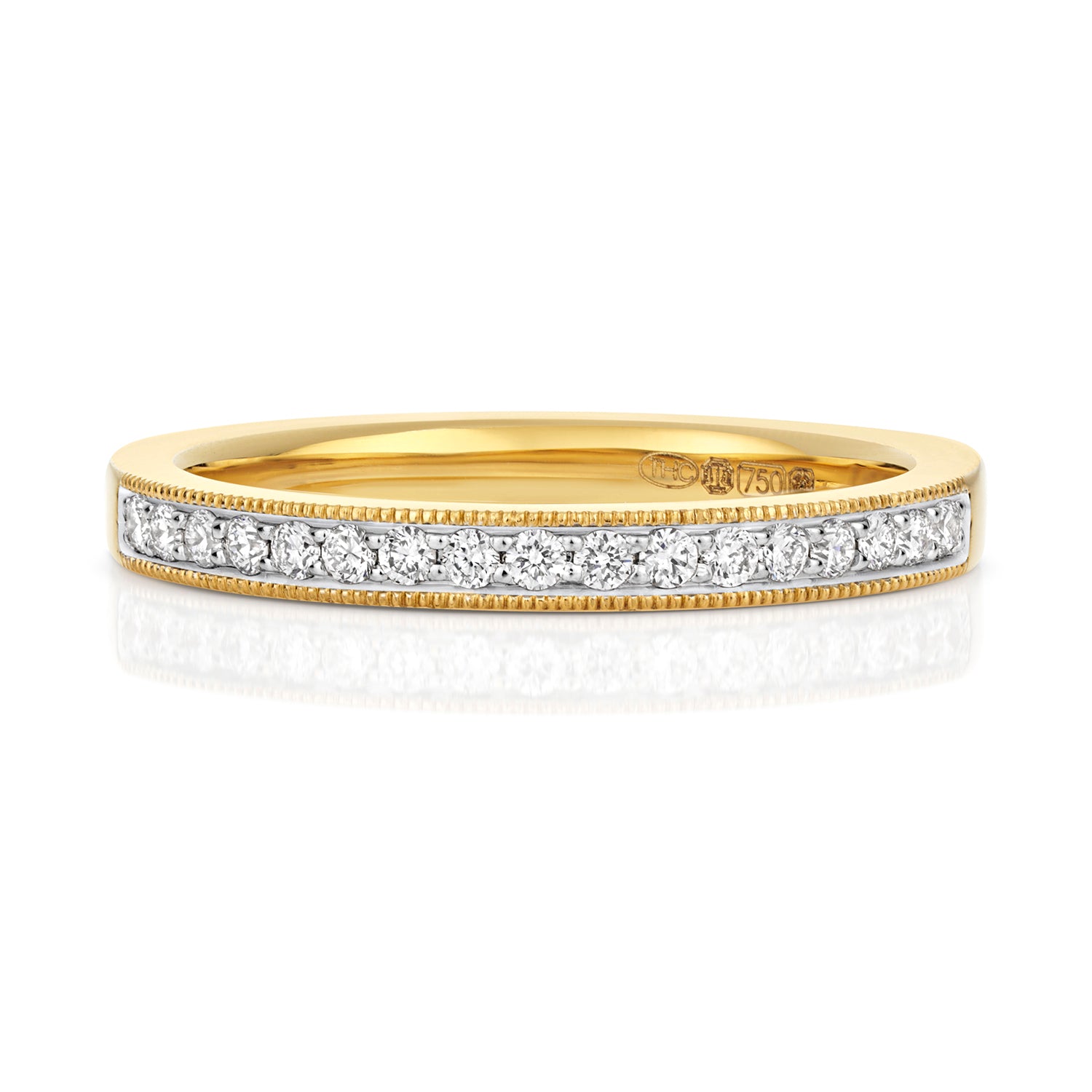 Sorrento Half Eternity Diamond Ring 2.2mm - 18k Yellow Gold