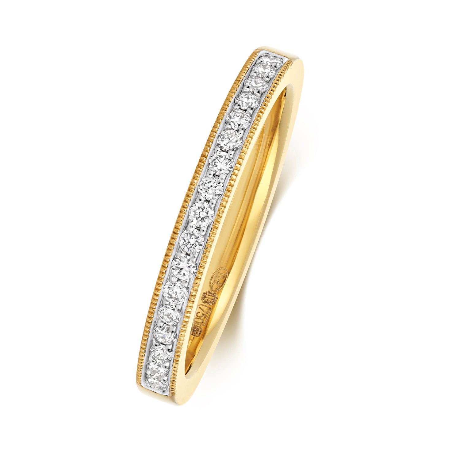 Sorrento Half Eternity Diamond Ring 2.2mm - 18k Yellow Gold