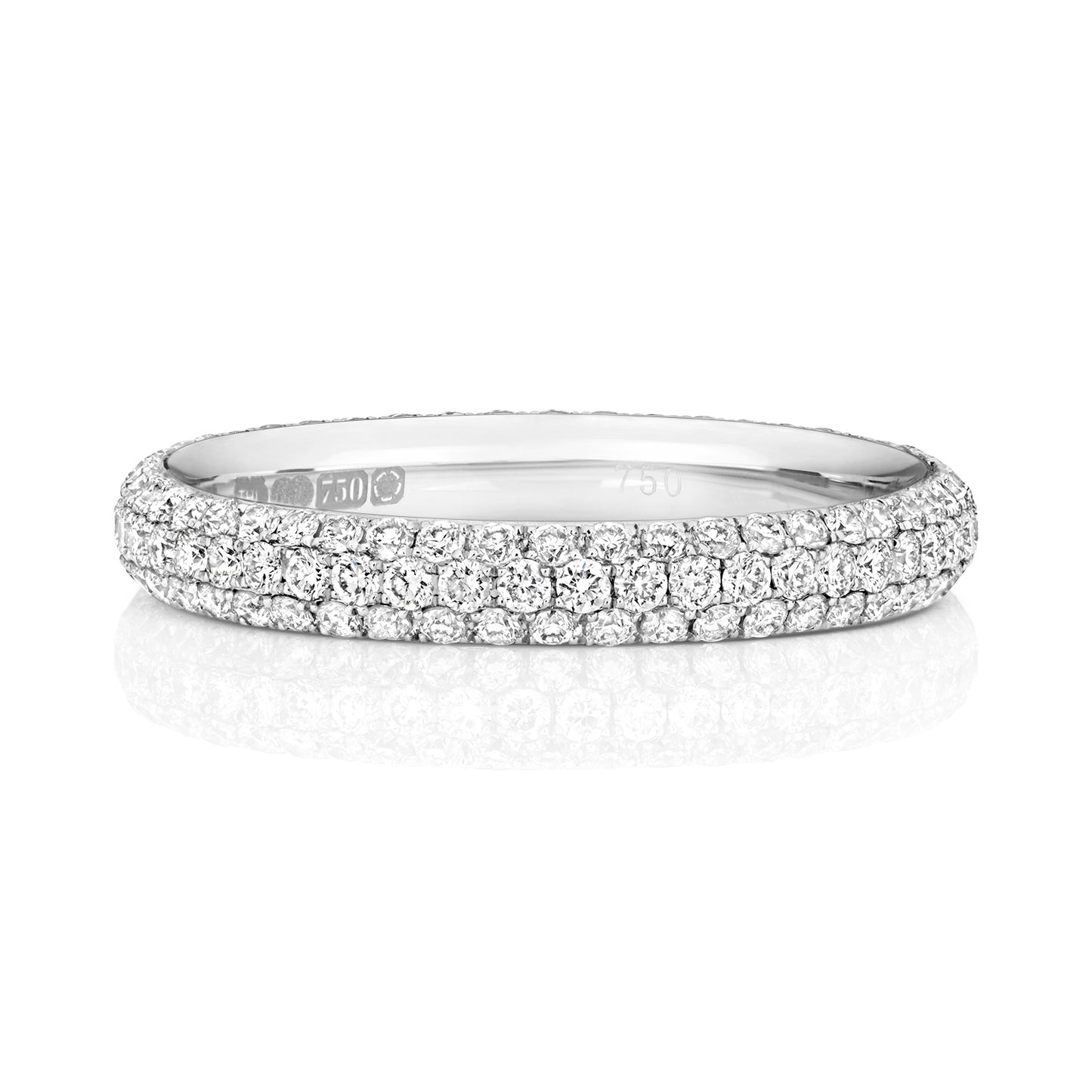 Vienna Full Eternity Diamond Wedding Band - 18k White Gold