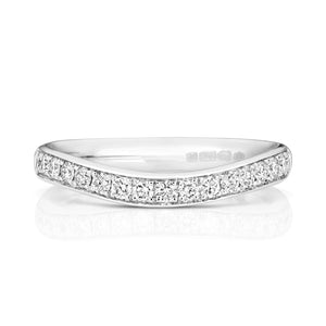 Karlie Diamond Wave Wedding Ring - 18k White Gold