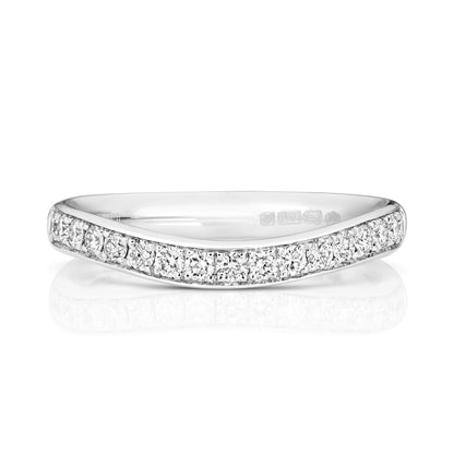 Karlie Diamond Wave Wedding Ring - Platinum