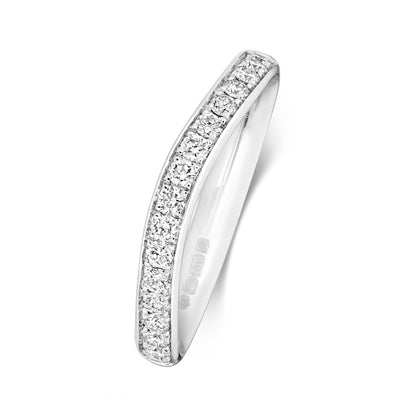 Karlie Diamond Wave Wedding Ring - Platinum