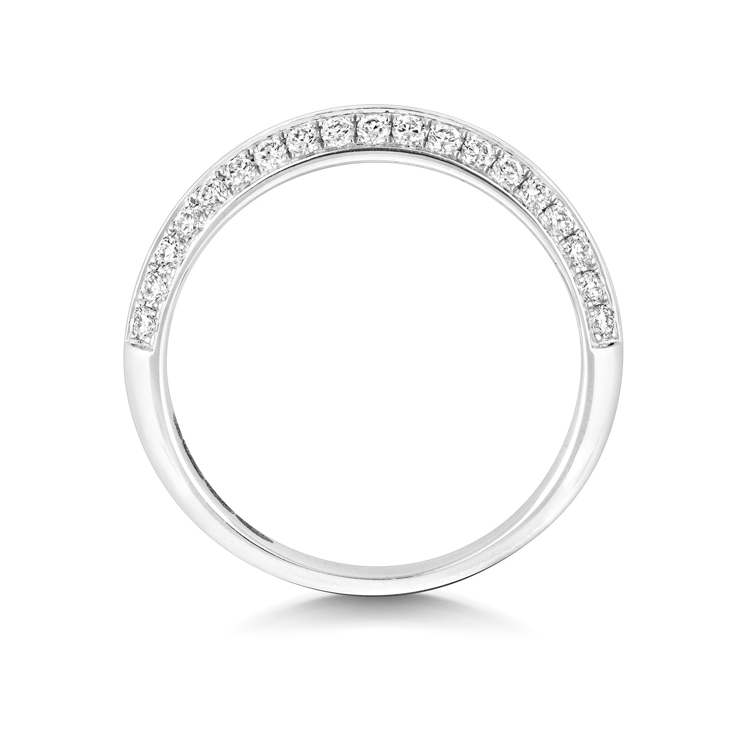 Dubai Half Eternity Knife Edge Diamond Ring - 18k White Gold