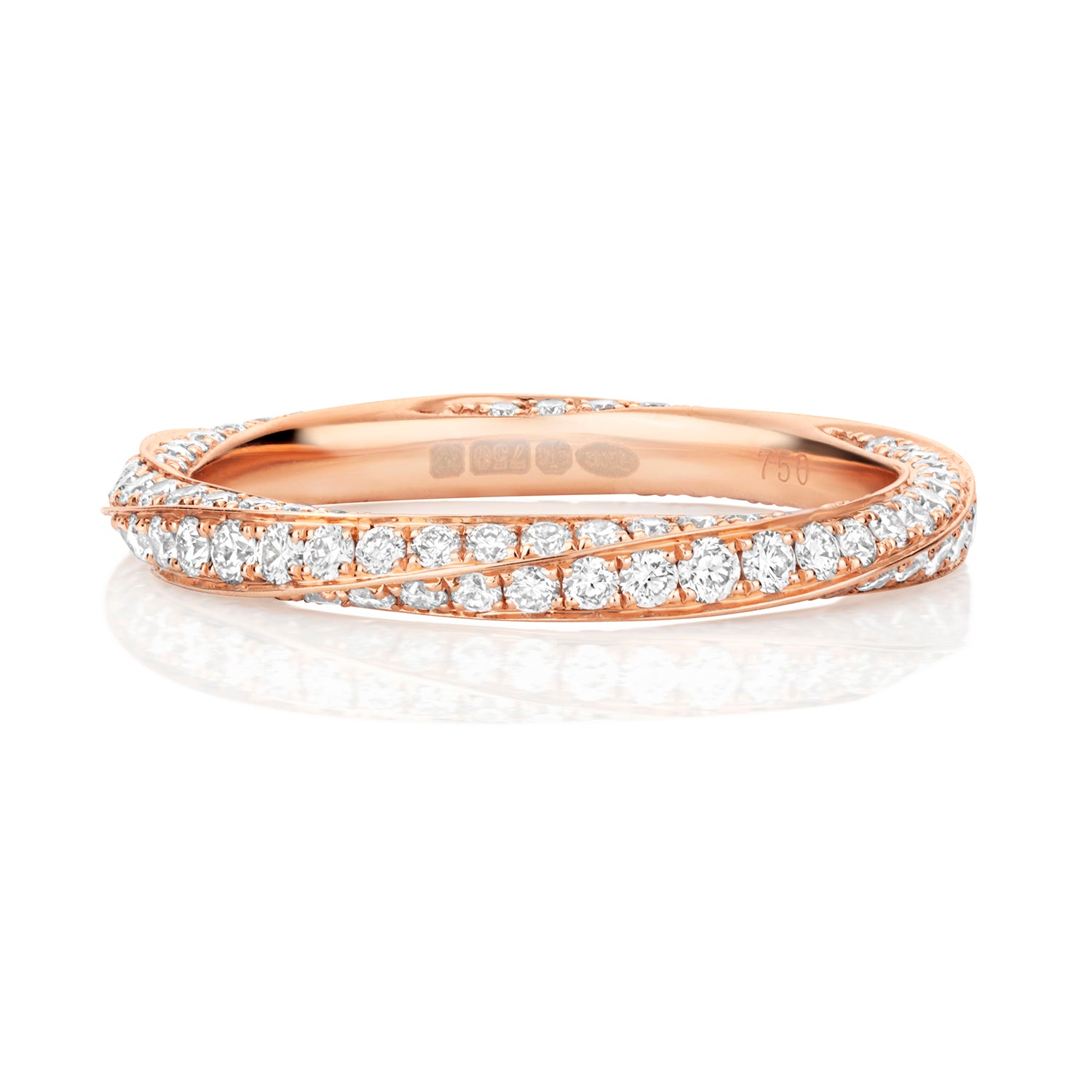 The Twist Full Eternity Diamond Ring - 18k Rose Gold, 0.80ct