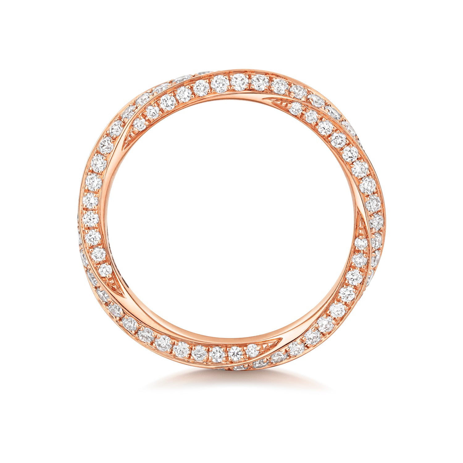 The Twist Full Eternity Diamond Ring - 18k Rose Gold, 0.80ct