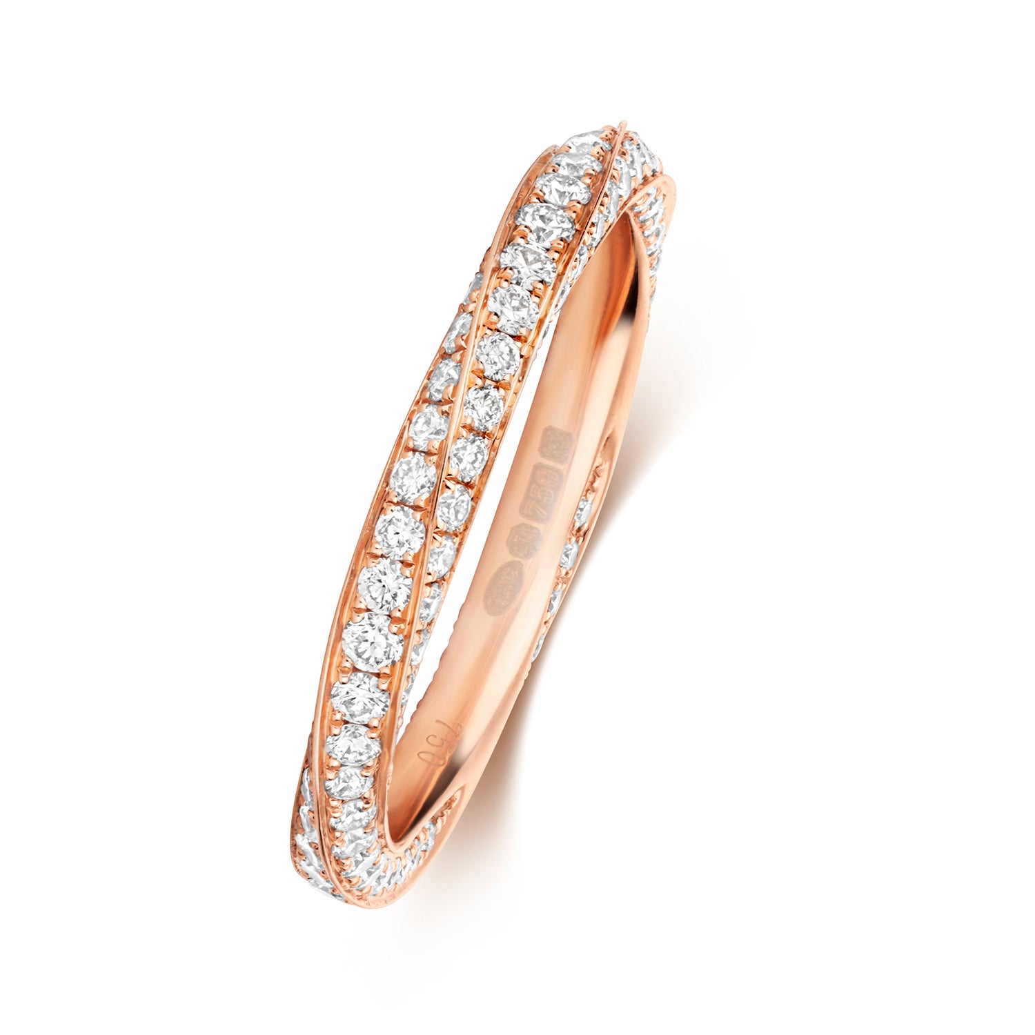 The Twist Full Eternity Diamond Ring - 18k Rose Gold, 0.80ct