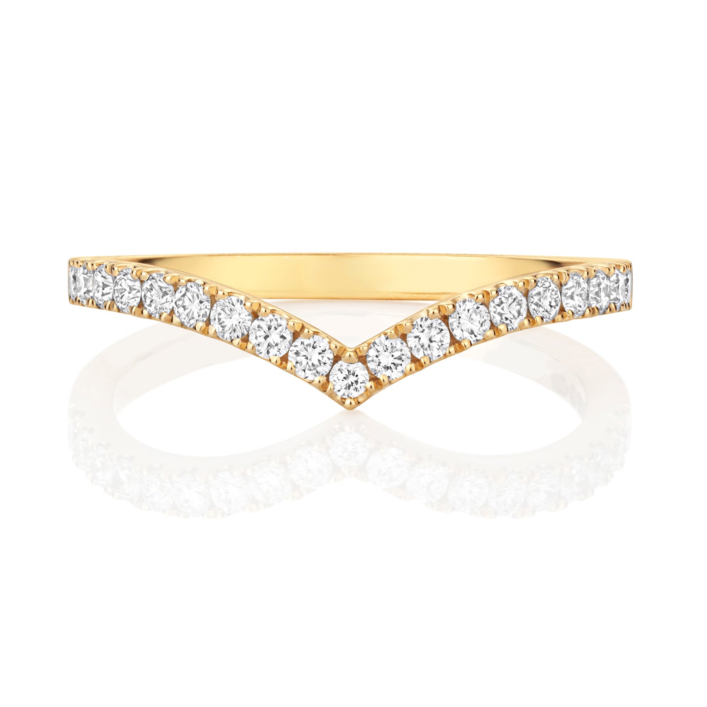 Kloss Diamond Wishbone Ring - 18k Yellow Gold