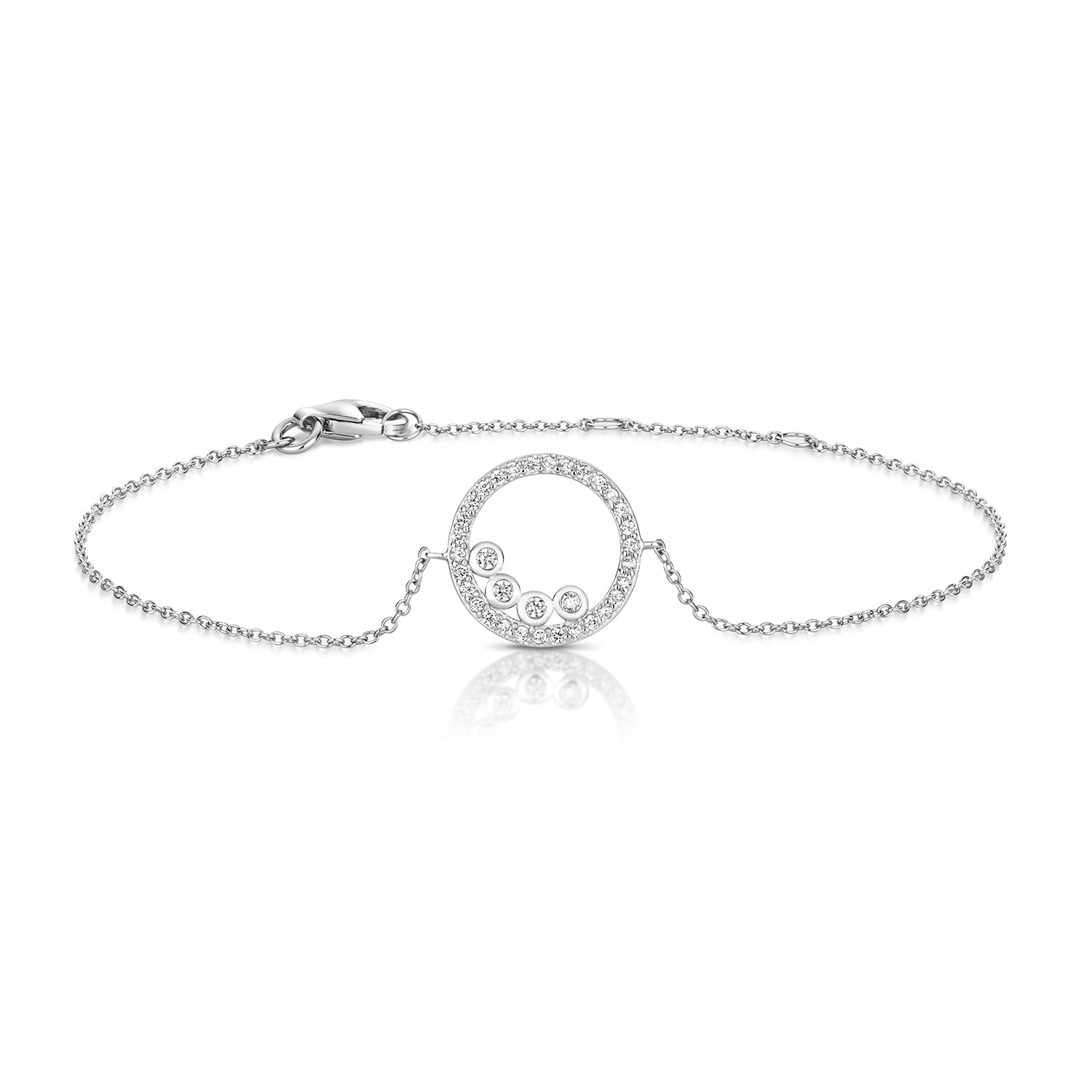 Halo Bubbles Bracelet Cubic Zirconia - Rhodium Plated Silver
