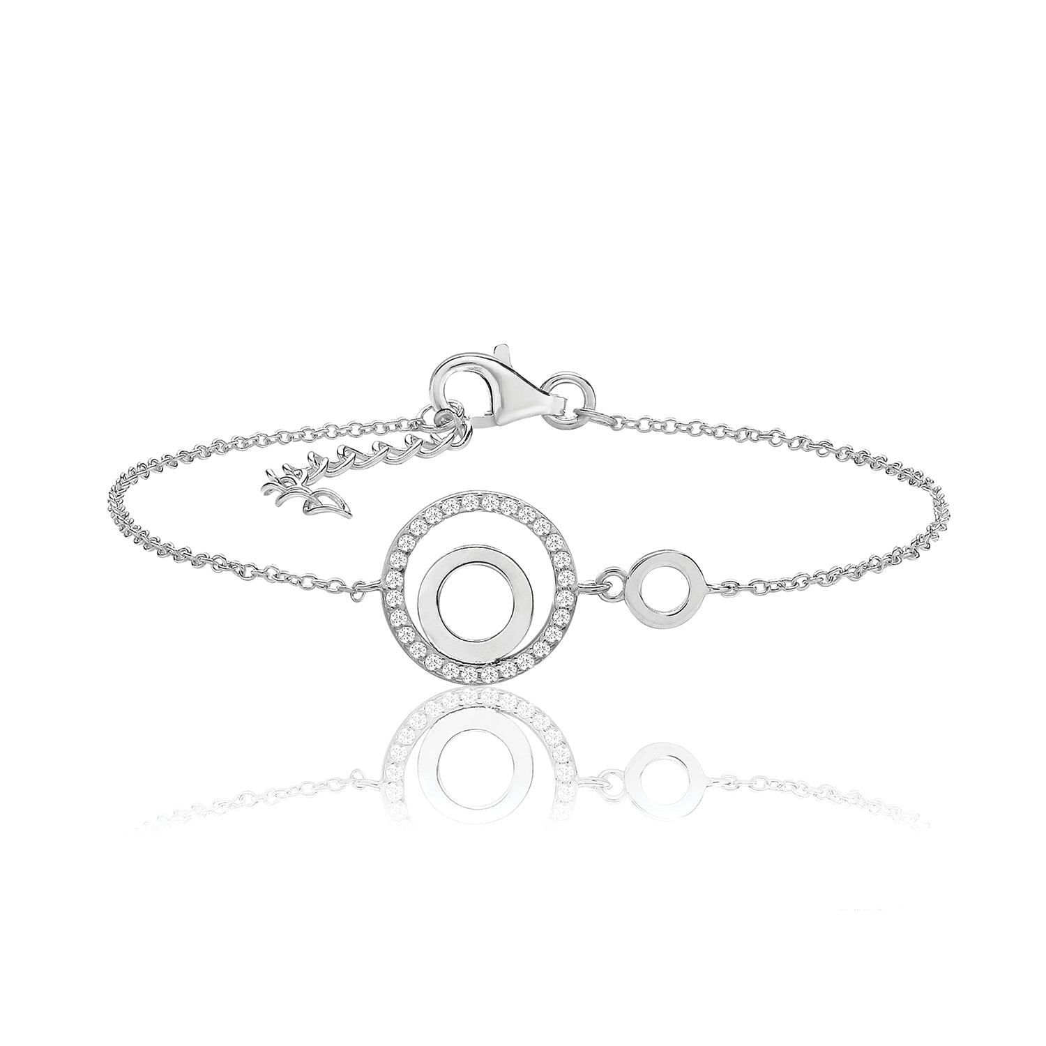 Circle of Life Cubic Zirconia Bracelet - Rhodium Plated Silver